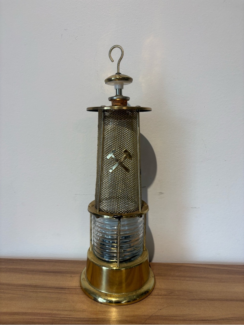 Brass Miners Lamp Accent Lantern decanter  - Gold Finish